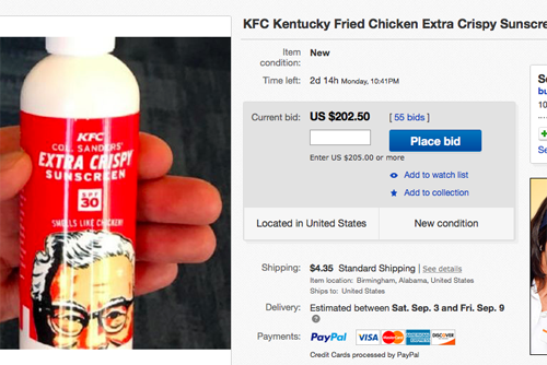 eBay KFC sunscreen 500